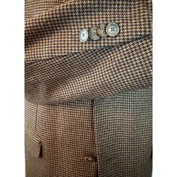 Tommy Hilfiger Blazer 38R Brown Tweed Houndstooth Check Sport Coat 2 button - Picture 7 of 12